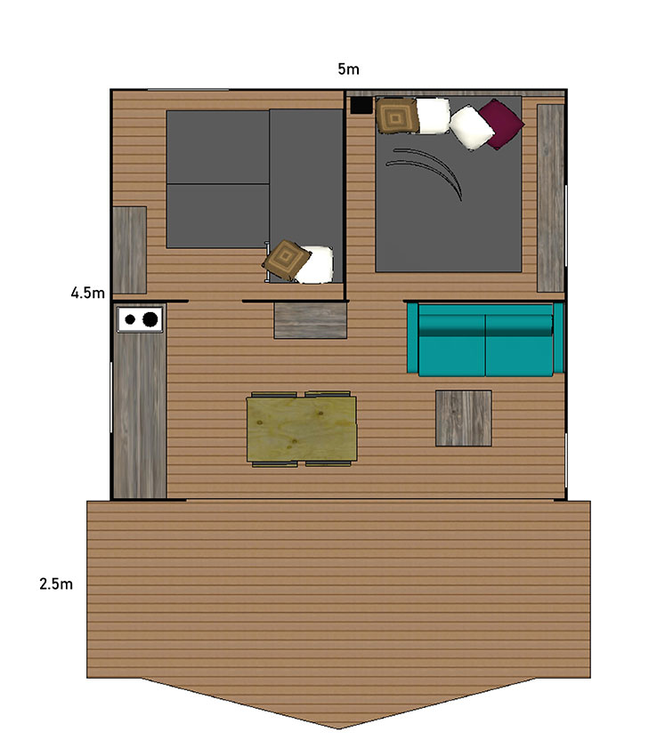 Tente Ecolodge Family – 2 chambres 2/4 Pers.