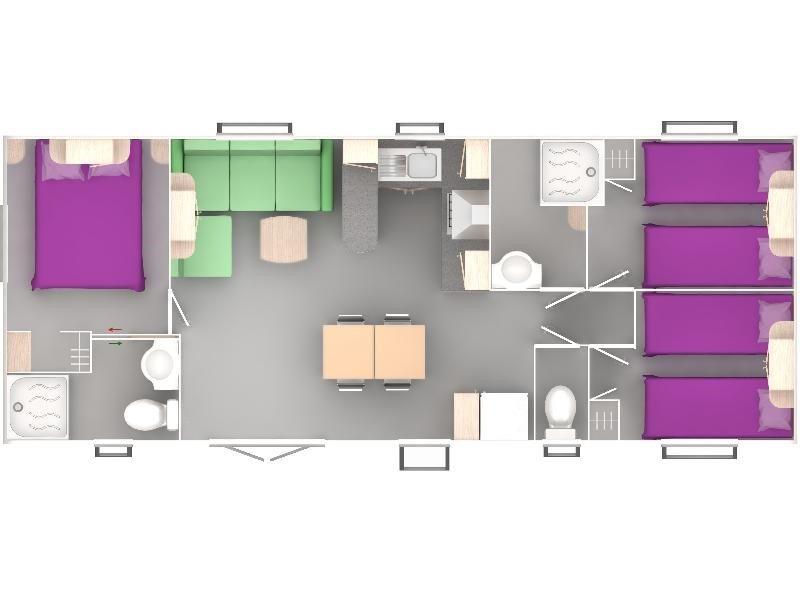 Cottage Premium – 40 m² – 2 badkamers – 3 slaapkamers 4/6 pers.